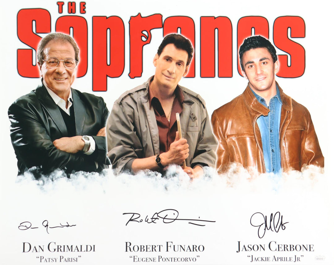 Dan Grimaldi, Robert Funaro & Jason Cerbone Signed "The Sopranos" 16x20 Framed Photo (JSA)