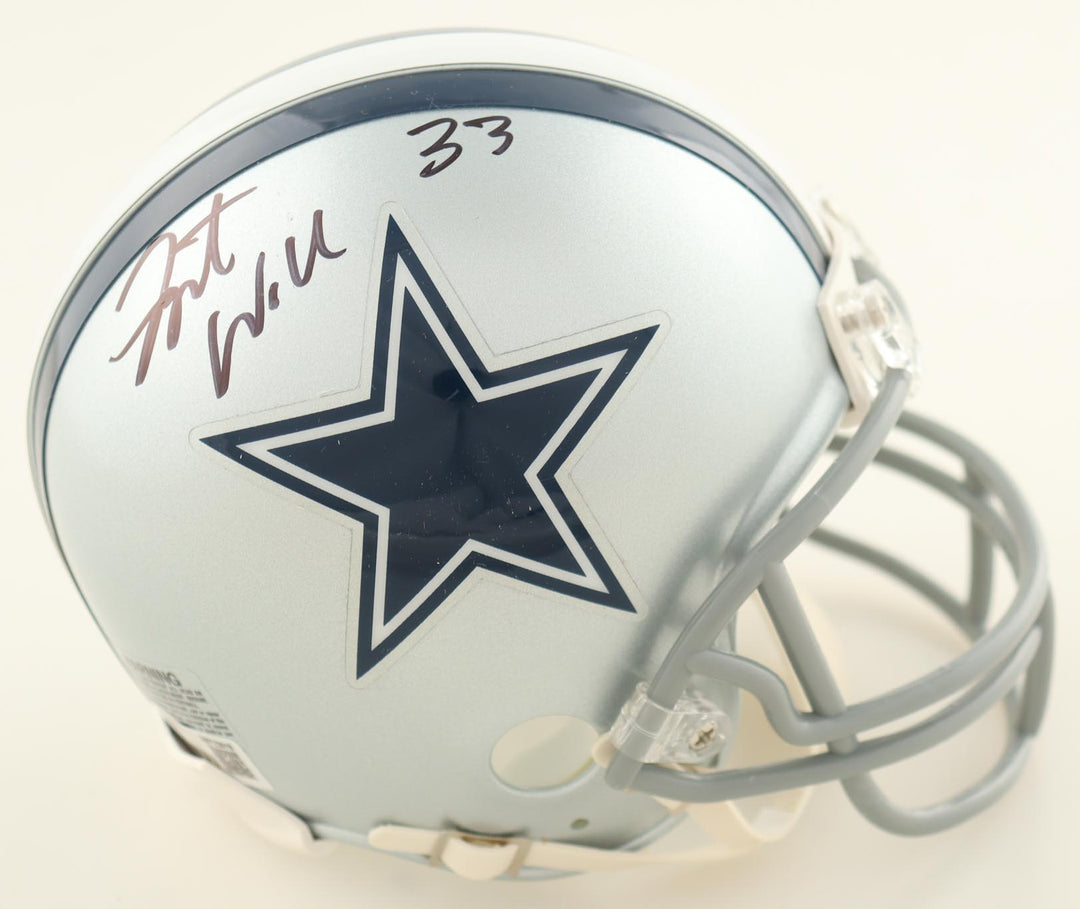 Javonte Williams Signed Cowboys Mini Helmet (Beckett COA)