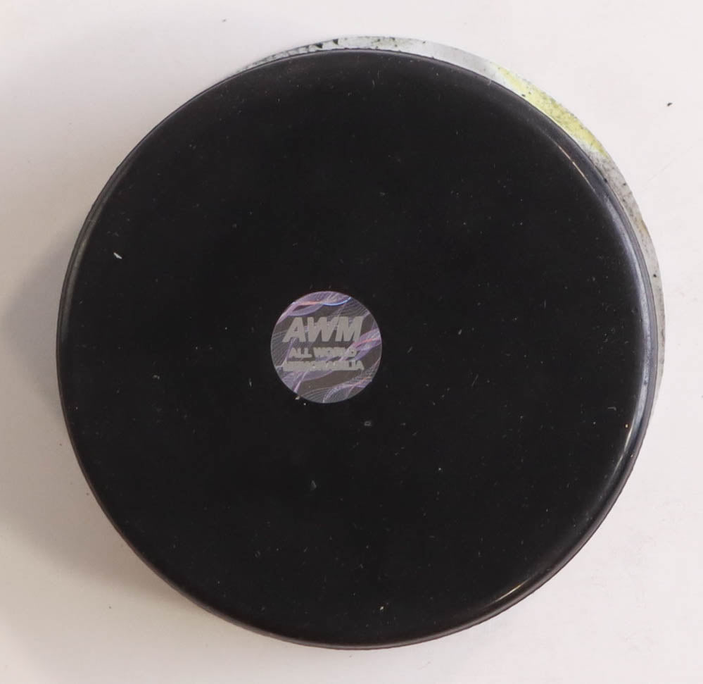 Grant Fuhr Signed Hall of Fame Logo Hockey Puck (AWM)