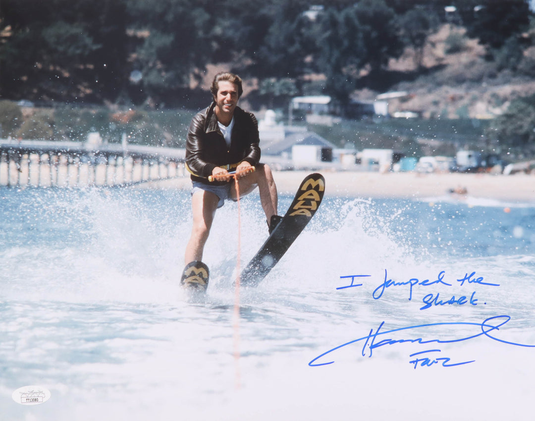 Henry Winkler Signed "Happy Days" 11x14 Photo Inscribed "I Jumped The Shark." & "Fonz" -JSA COA