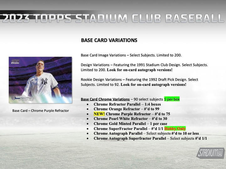 2023 Topps Stadium Club Baseball Hobby Box