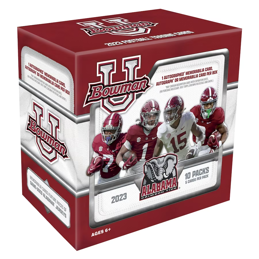 2023 Bowman University Alabama Crimson Tide Football Factory Sealed Hobby Box