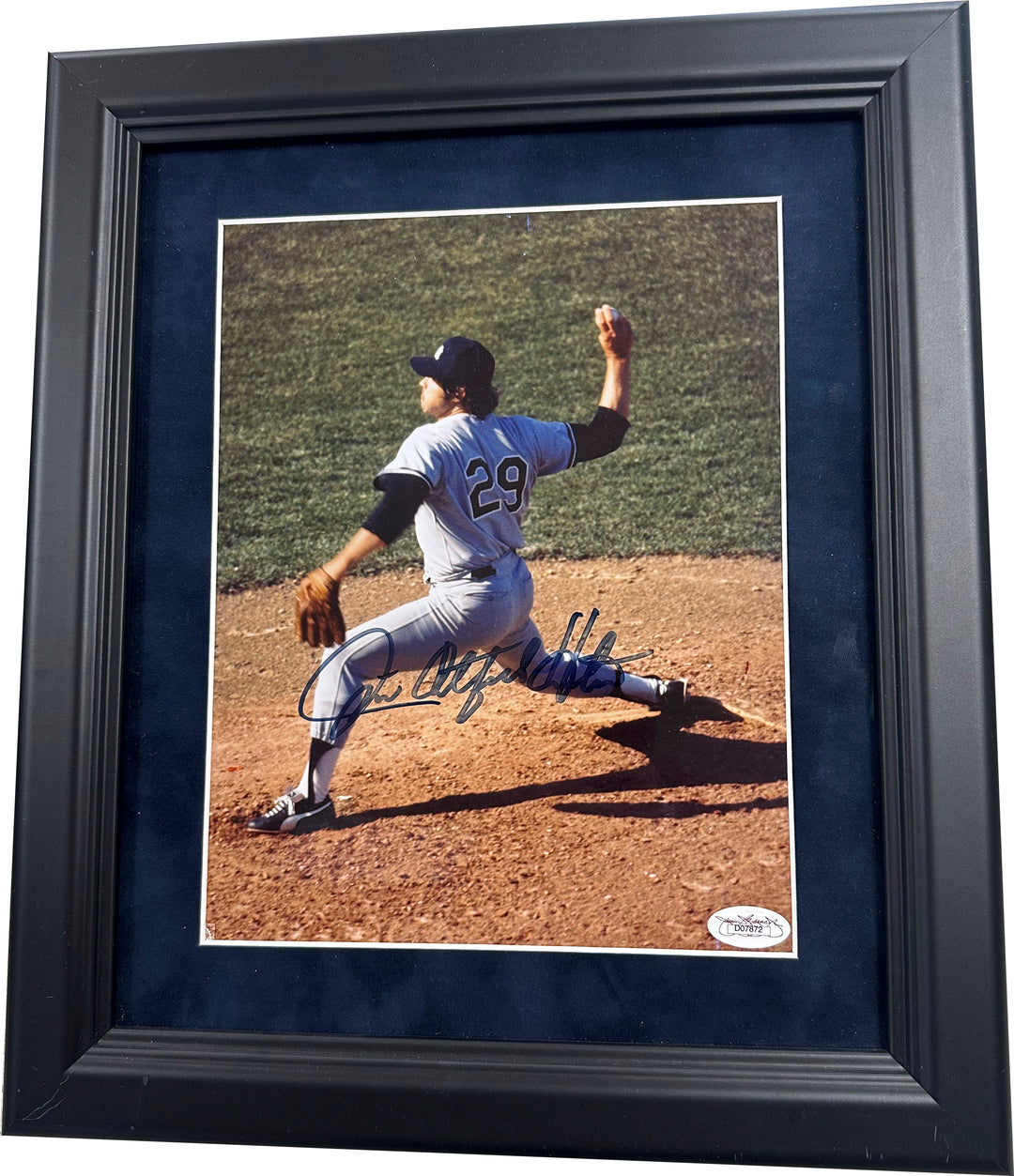 Catfish Hunter Autographed 8x10 Framed Photo - JSA COA