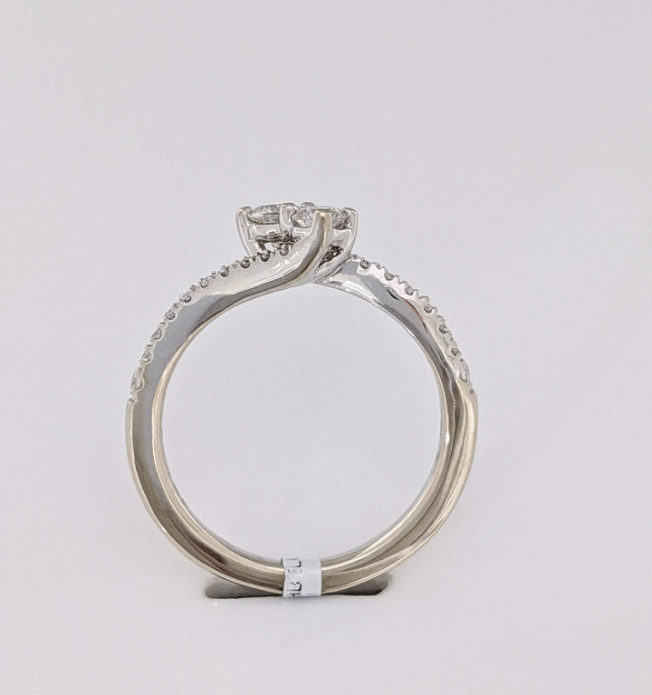 14K WHITE .53 CARAT TOTAL WEIGHT I1 I DIAMOND ROUND (22) BYPASS "EVER US" ESTATE RING 3.1 GRAMS