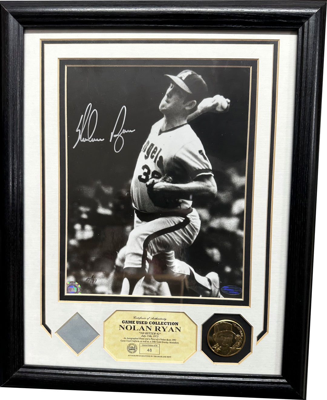 Nolan Ryan Autographed 8x10 Framed Photo - COA Steiner