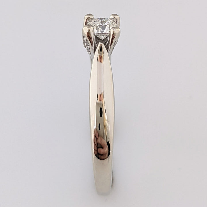 14K WHITE .23 CARAT TOTAL I1 H DIAMOND ROUND WITH MELEE IN GALLERY ESTATE RING 2.5 GRAMS