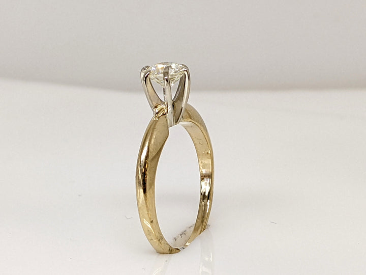 14K .47 CARAT TOTAL I1 J-K DIAMOND ROUND 6-PRONG ESTATE SOLITAIRE RING 2.5 GRAMS
