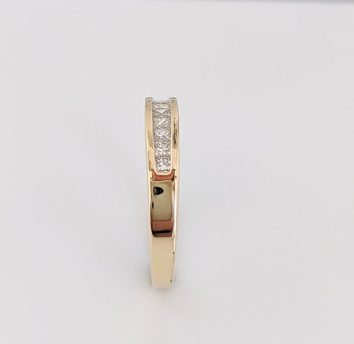14K .50 CARAT TOTAL WEIGHT I1 G DIAMOND PRINCESS CUT (9) ESTATE BAND 3.1 GRAMS