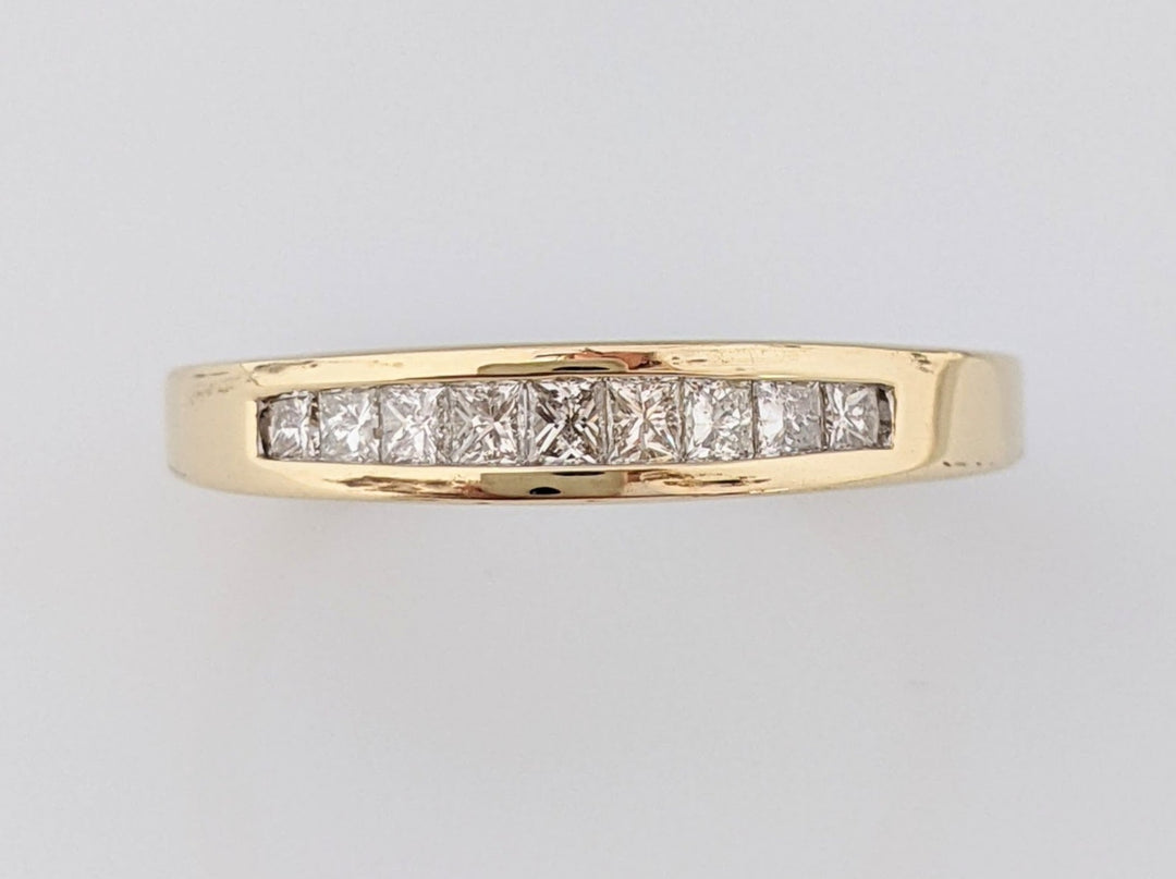 14K .50 CARAT TOTAL WEIGHT I1 G DIAMOND PRINCESS CUT (9) ESTATE BAND 3.1 GRAMS