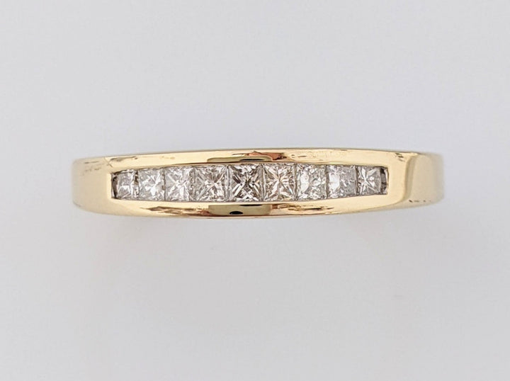 14K .50 CARAT TOTAL WEIGHT I1 G DIAMOND PRINCESS CUT (9) ESTATE BAND 3.1 GRAMS