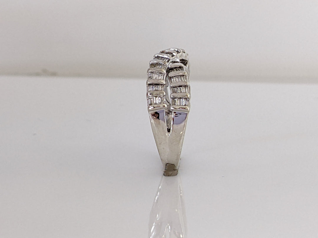 STERLING SILVER 1.00 CARAT TOTAL WEIGHT DIAMOND BAGUETTE (52) ESTATE CRISS CROSS ESTATE BAND 4.3 GRAMS