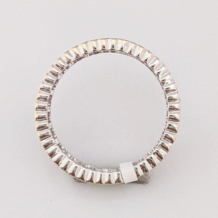 14K WHITE RUBY .99 CARAT TOTAL WEIGHT PRINCESS CUT WITH .14 CARAT TOTAL WEIGHT ESTATE BAND 3.9 GRAMS