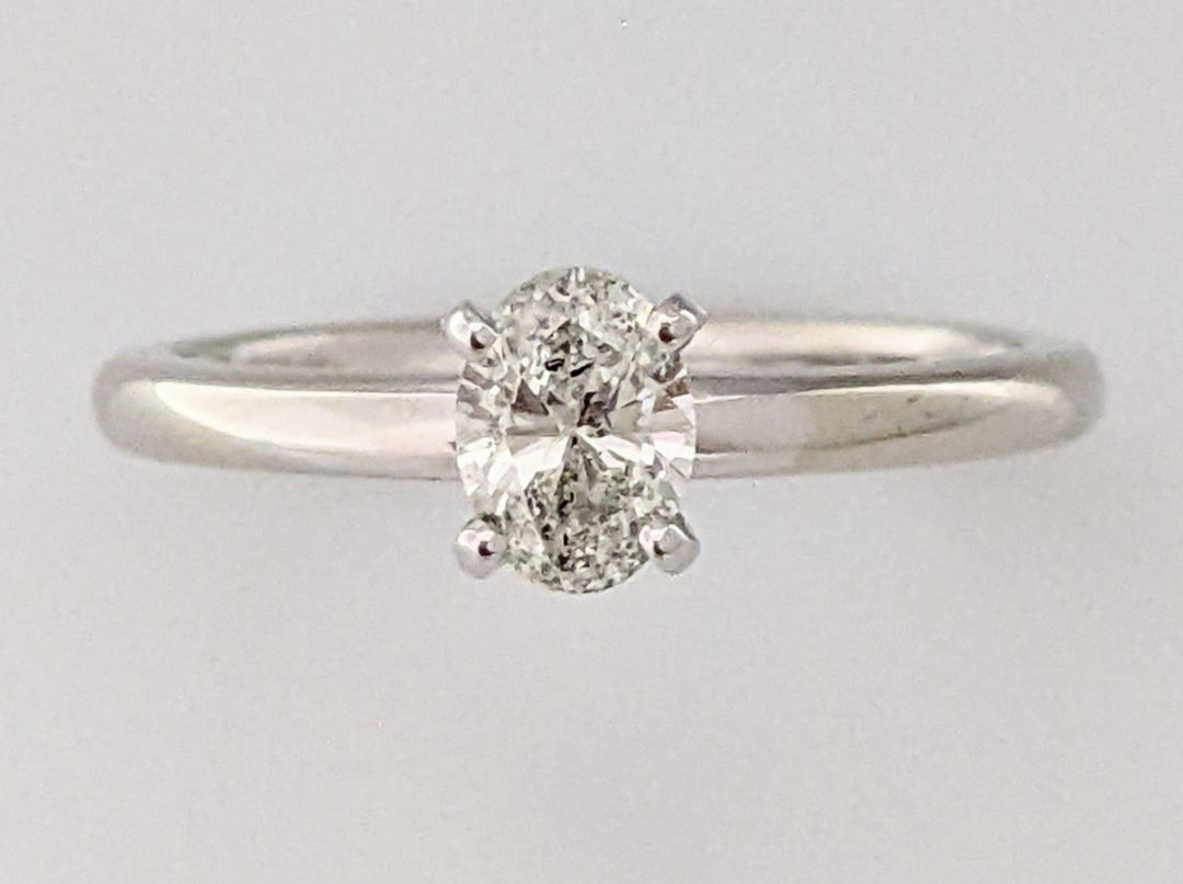 14K WHITE .52 CARAT TOTAL DIAMOND OVAL ESTATE RING 2.9 GRAMS