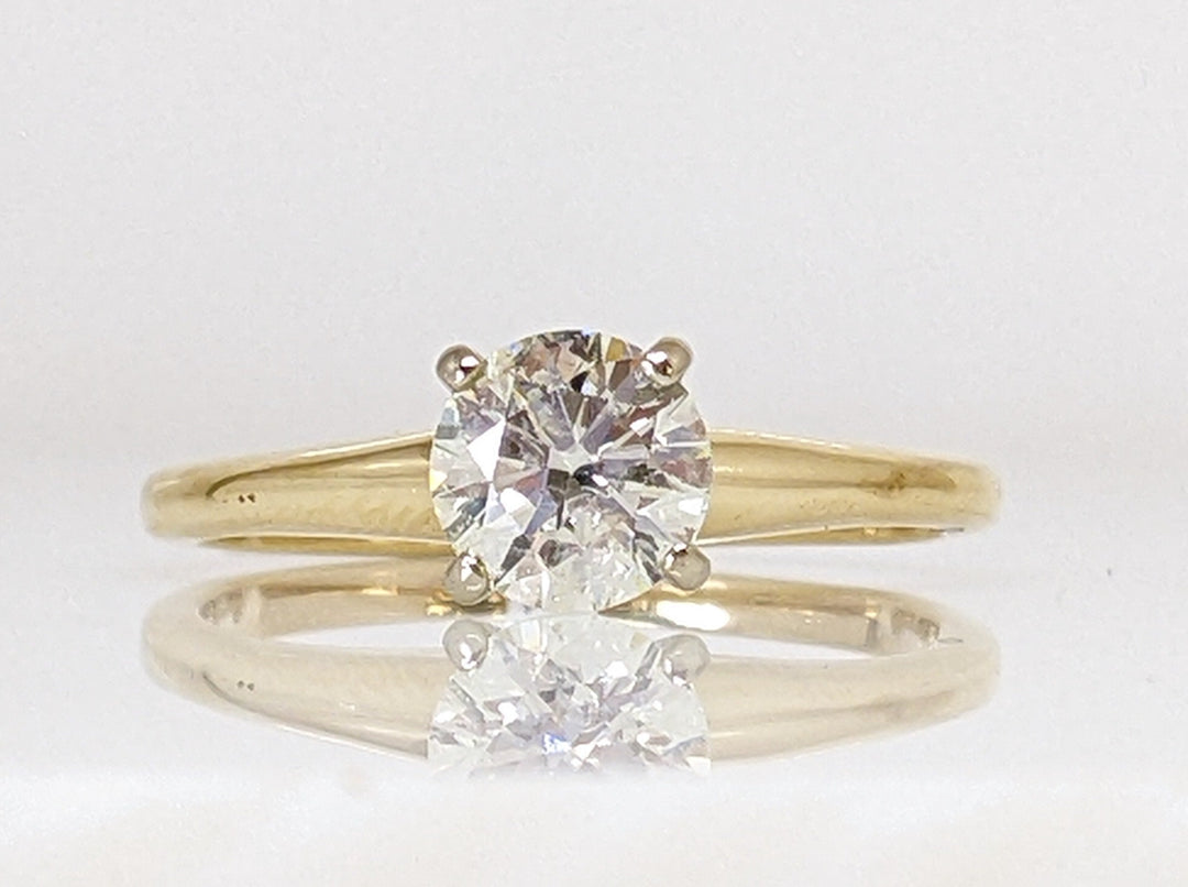 14K 1.02 CARAT TOTAL SI2 K ROUND ESTATE SOLITAIRE RING 3.2 GRAMS