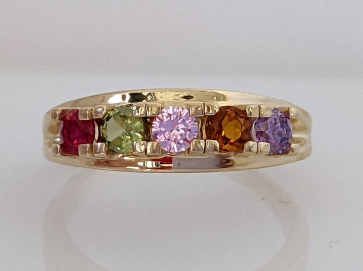 14K 5-STONE ROUND ESTATE RING 4.8 GRAMS