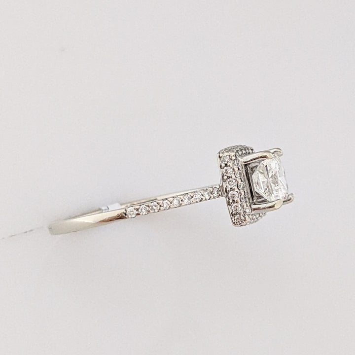 14K WHITE GOLD 1.00 CARAT TOTAL WEIGHT VS2 G DIAMOND PRINCESS CUT HALO ESTATE RING 2.6 GRAMS