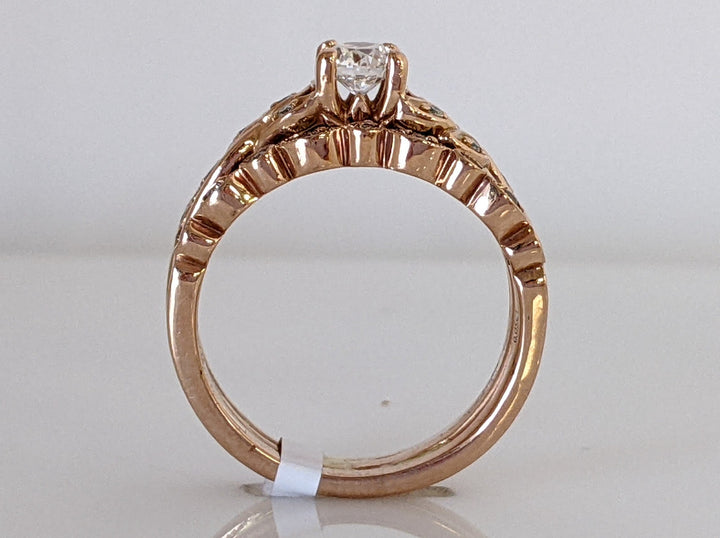 14K ROSE GOLD VS1 H DIAMOND ROUND (25) 3-RING ESTATE SET 6.0 GRAMS