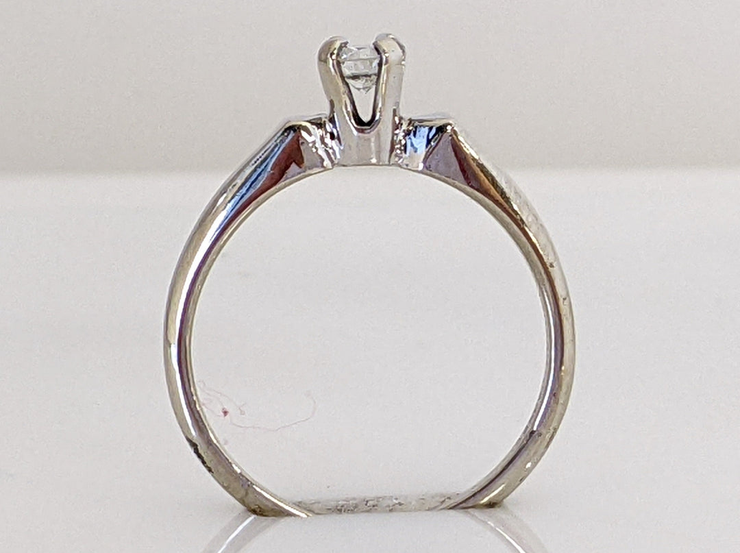 14K WHITE .20 CARAT TOTAL VS1 G DIAMOND ROUND ESTATE SOLITAIRE RING 2.1 GRAMS