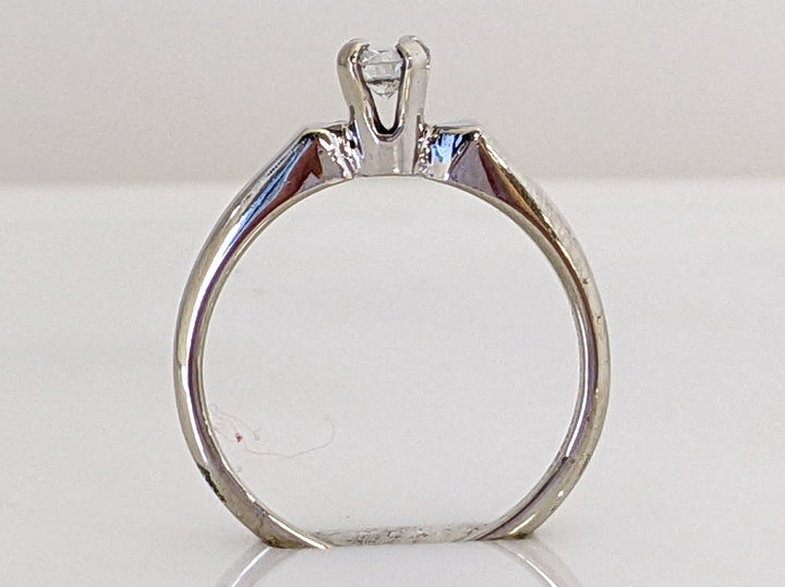 14K WHITE .20 CARAT TOTAL VS1 G DIAMOND ROUND ESTATE SOLITAIRE RING 2.1 GRAMS