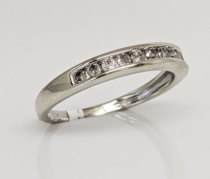 10K WHITE .20 CARAT TOTAL WEIGHT I1 J DIAMOND ROUND (11) ESTATE CHANNEL SET BAND 1.5 GRAMS