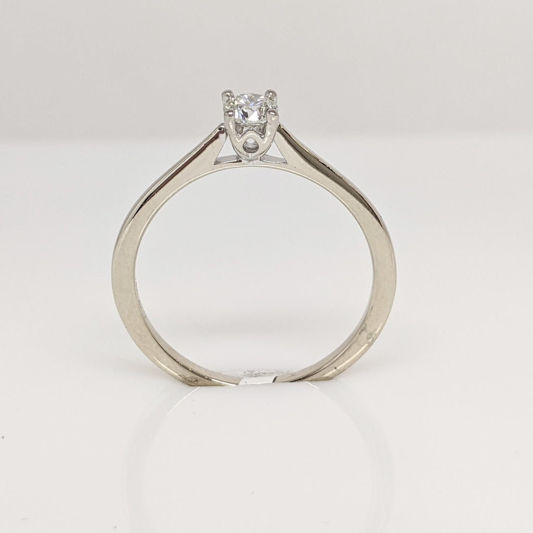 14K WHITE .23 CARAT TOTAL SI1 H DIAMOND ROUND ESTATE SOLITAIRE RING 1.9 GRAMS