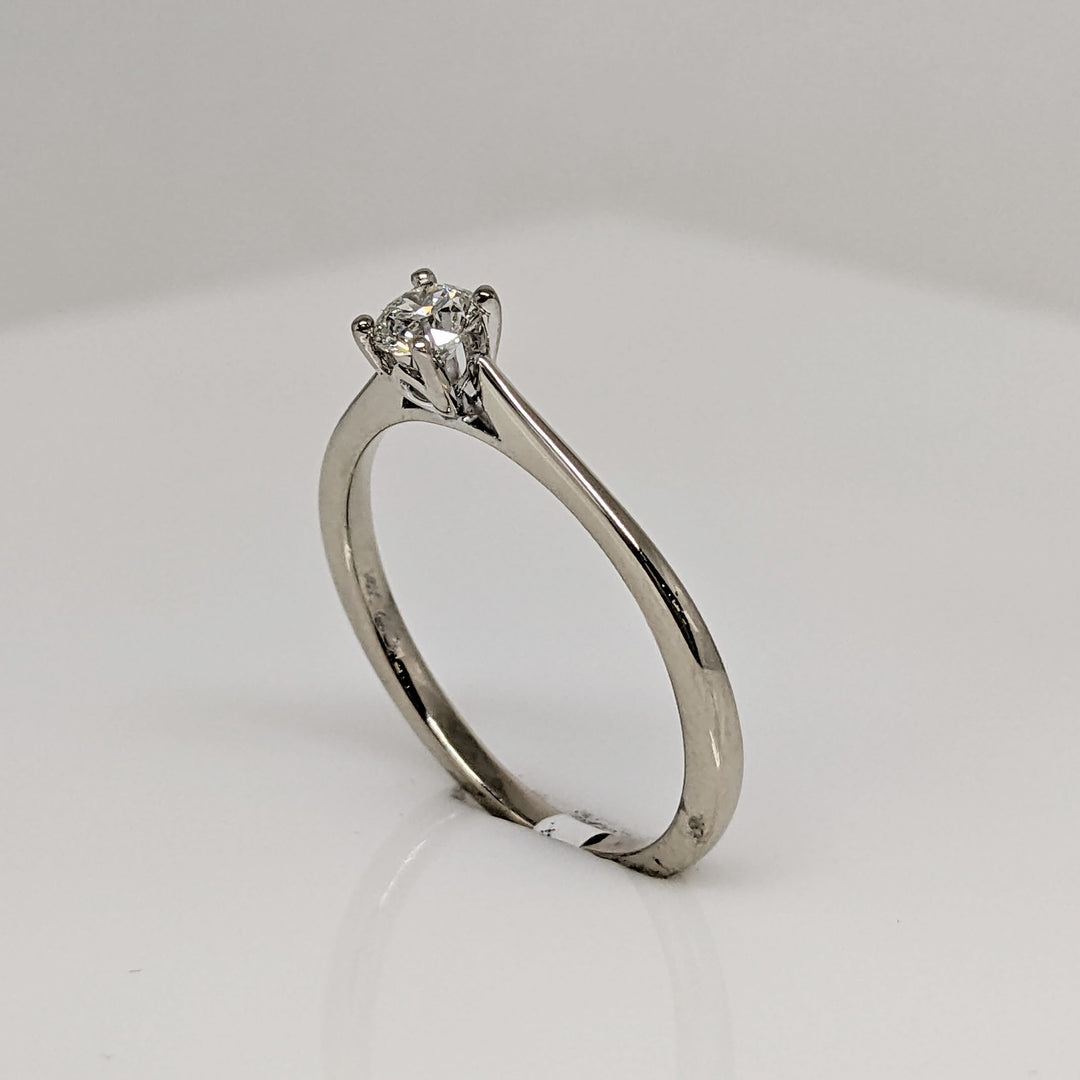 14K WHITE .23 CARAT TOTAL SI1 H DIAMOND ROUND ESTATE SOLITAIRE RING 1.9 GRAMS