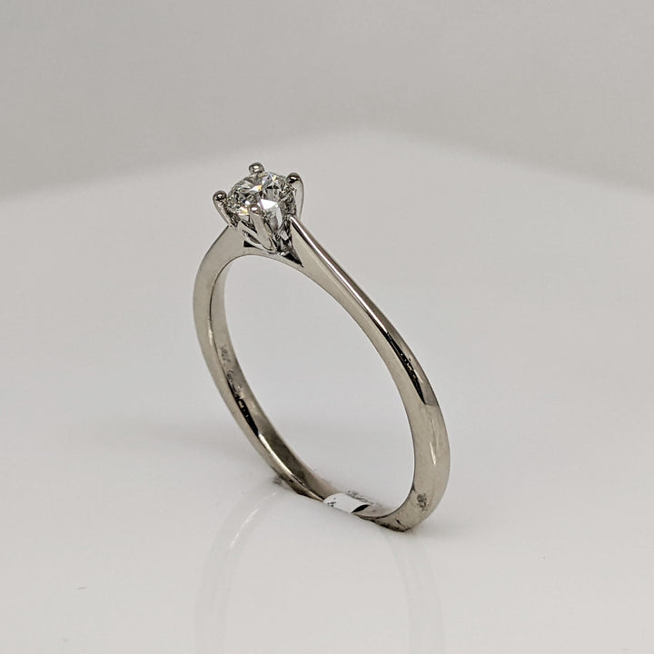 14K WHITE .23 CARAT TOTAL SI1 H DIAMOND ROUND ESTATE SOLITAIRE RING 1.9 GRAMS