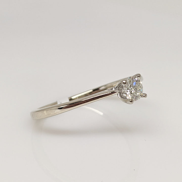14K WHITE .23 CARAT TOTAL SI1 H DIAMOND ROUND ESTATE SOLITAIRE RING 1.9 GRAMS