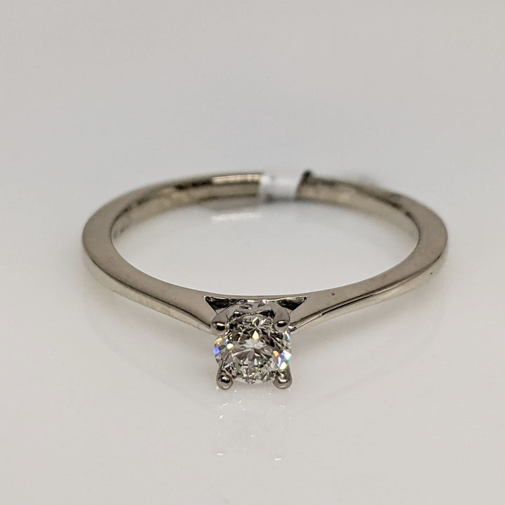14K WHITE .23 CARAT TOTAL SI1 H DIAMOND ROUND ESTATE SOLITAIRE RING 1.9 GRAMS