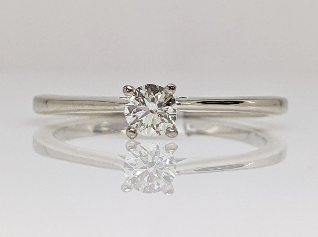 14K WHITE .23 CARAT TOTAL SI1 H DIAMOND ROUND ESTATE SOLITAIRE RING 1.9 GRAMS