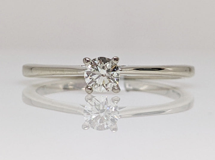 14K WHITE .23 CARAT TOTAL SI1 H DIAMOND ROUND ESTATE SOLITAIRE RING 1.9 GRAMS