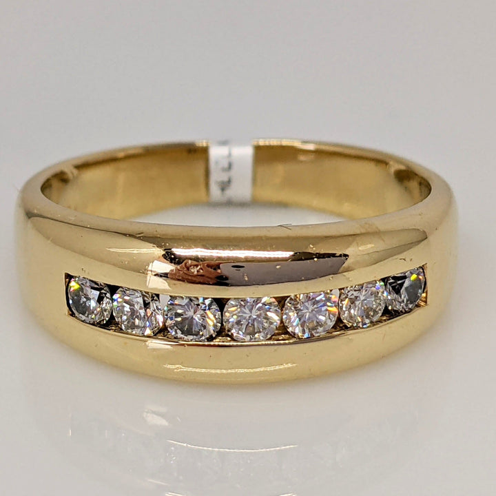 14K .49 CARAT TOTAL WEIGHT SI2H DIAMOND ROUND (7) ESTATE BAND 7.0 GRAMS