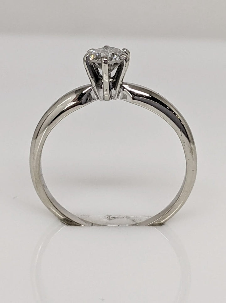14K WHITE .31 CARAT TOTAL SI2 H DIAMOND ROUND ESTATE SOLITAIRE RING 1.6 GRAMS