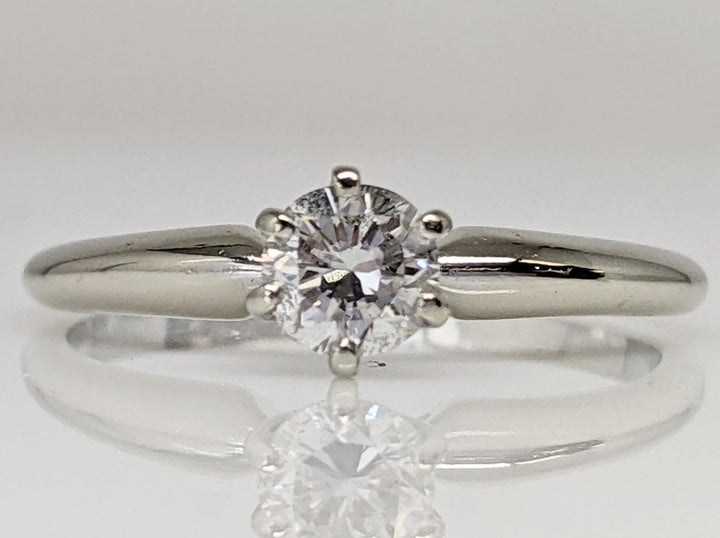 14K WHITE .31 CARAT TOTAL SI2 H DIAMOND ROUND ESTATE SOLITAIRE RING 1.6 GRAMS