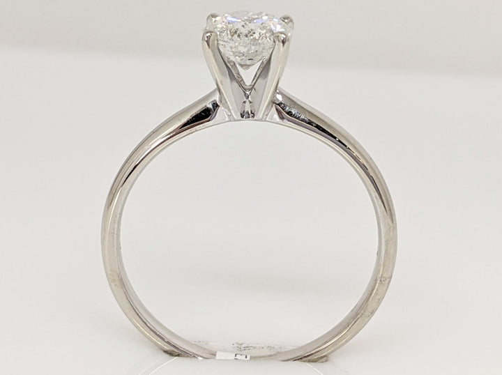 14K WHITE .79 CARAT TOTAL I2 F DIAMOND ROUND SOLITAIRE ESTATE RING 2.3 GRAMS