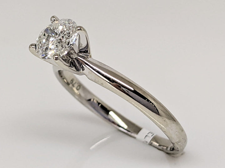 14K WHITE .79 CARAT TOTAL I2 F DIAMOND ROUND SOLITAIRE ESTATE RING 2.3 GRAMS