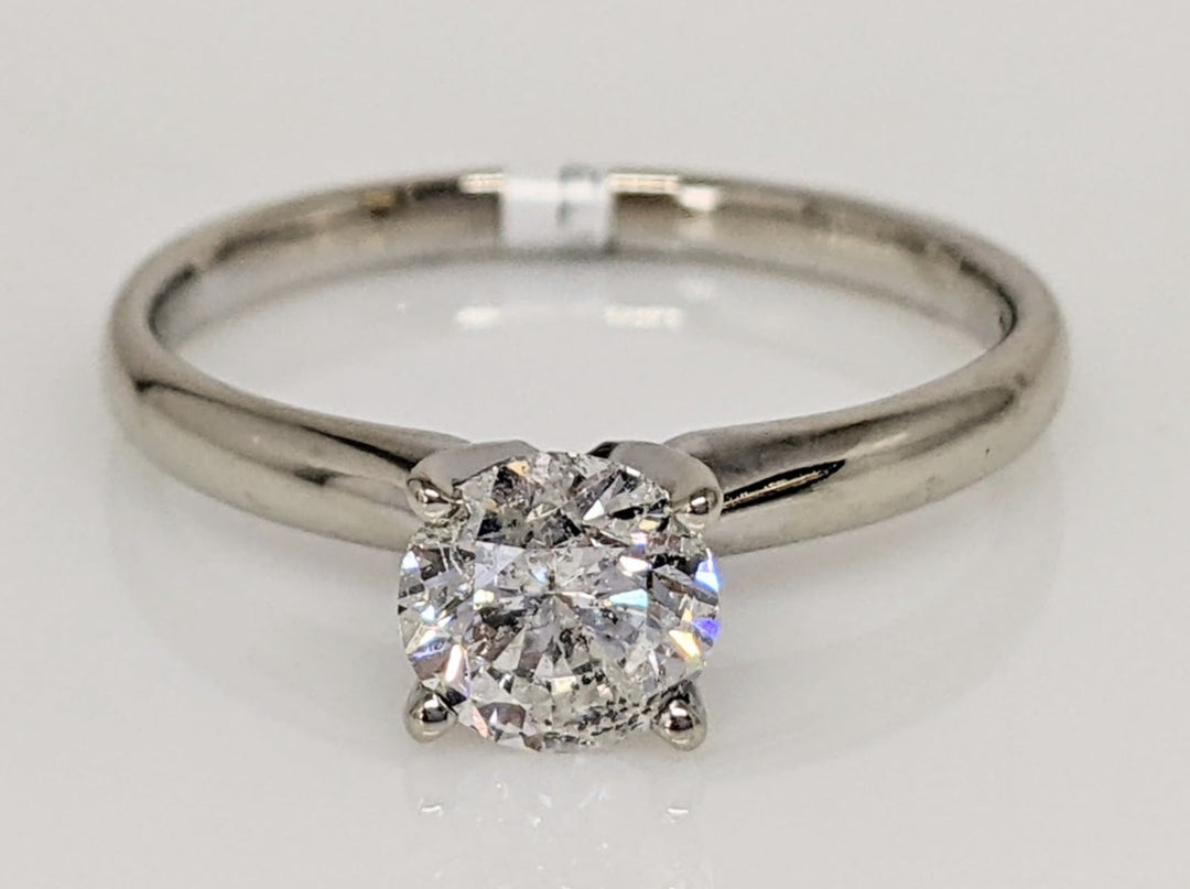 14K WHITE .79 CARAT TOTAL I2 F DIAMOND ROUND SOLITAIRE ESTATE RING 2.3 GRAMS
