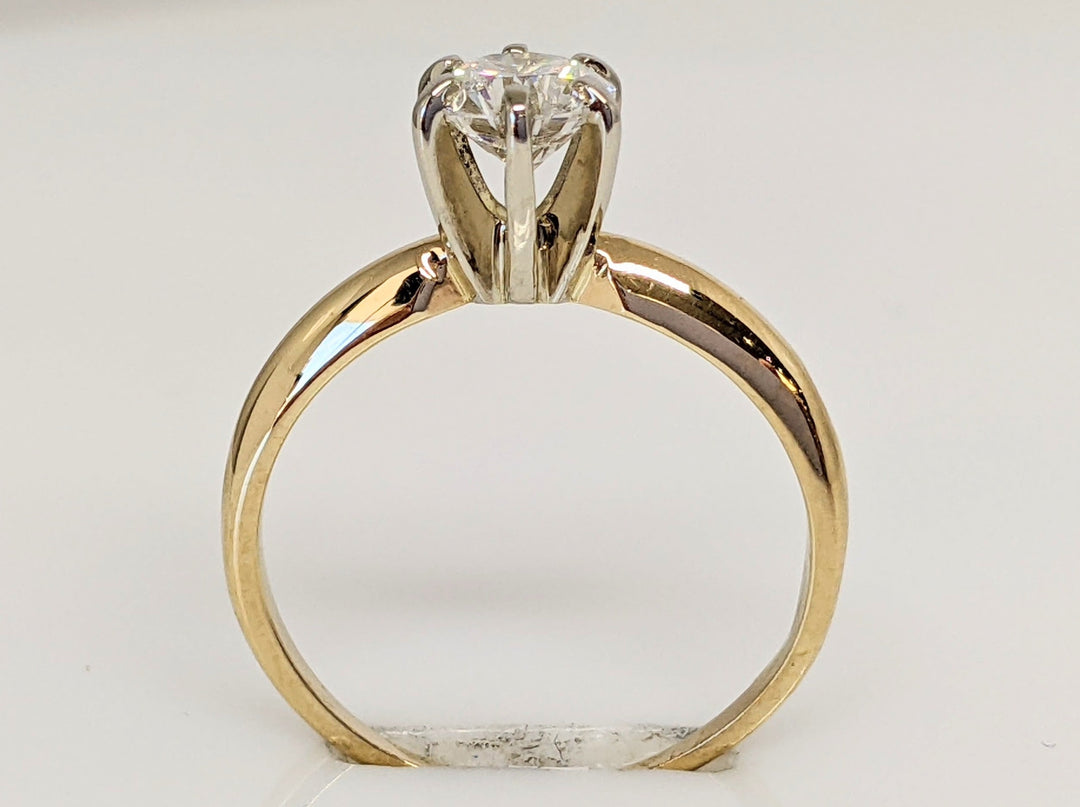 14K .50 CARAT TOTAL I1 F DIAMOND ROUND SOLITAIRE ESTATE RING 1.6 GRAMS