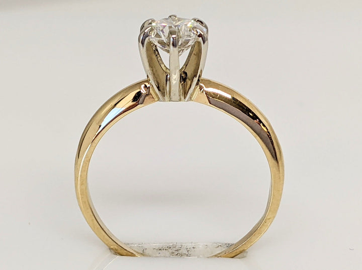 14K .50 CARAT TOTAL I1 F DIAMOND ROUND SOLITAIRE ESTATE RING 1.6 GRAMS