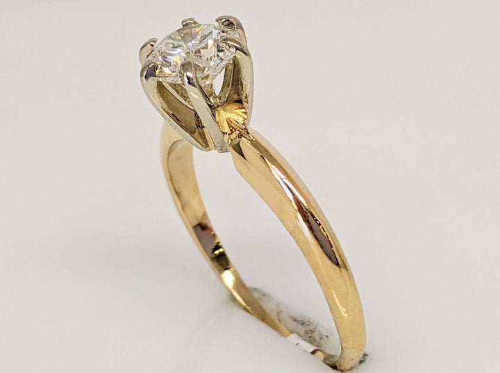 14K .50 CARAT TOTAL I1 F DIAMOND ROUND SOLITAIRE ESTATE RING 1.6 GRAMS