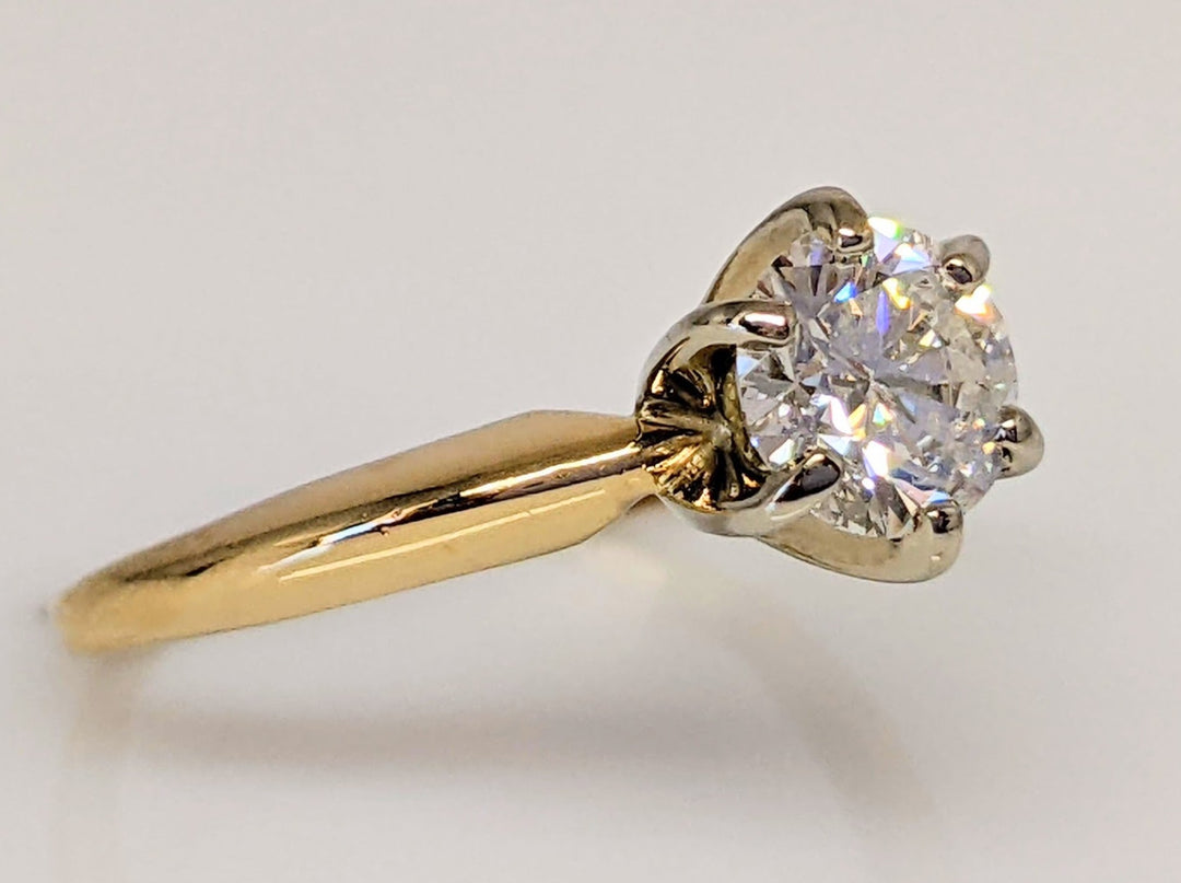 14K .50 CARAT TOTAL I1 F DIAMOND ROUND SOLITAIRE ESTATE RING 1.6 GRAMS