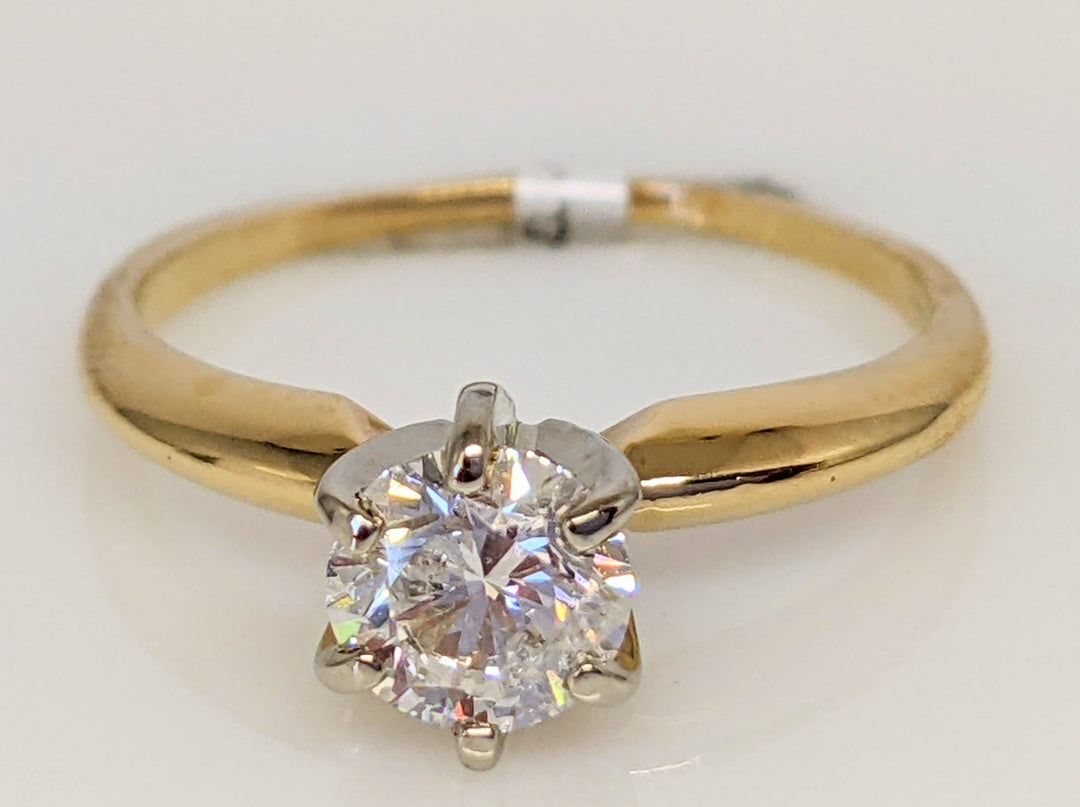 14K .50 CARAT TOTAL I1 F DIAMOND ROUND SOLITAIRE ESTATE RING 1.6 GRAMS