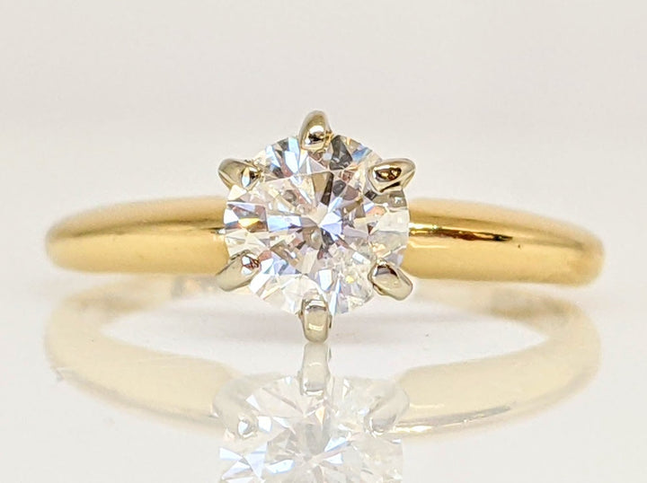 14K .50 CARAT TOTAL I1 F DIAMOND ROUND SOLITAIRE ESTATE RING 1.6 GRAMS