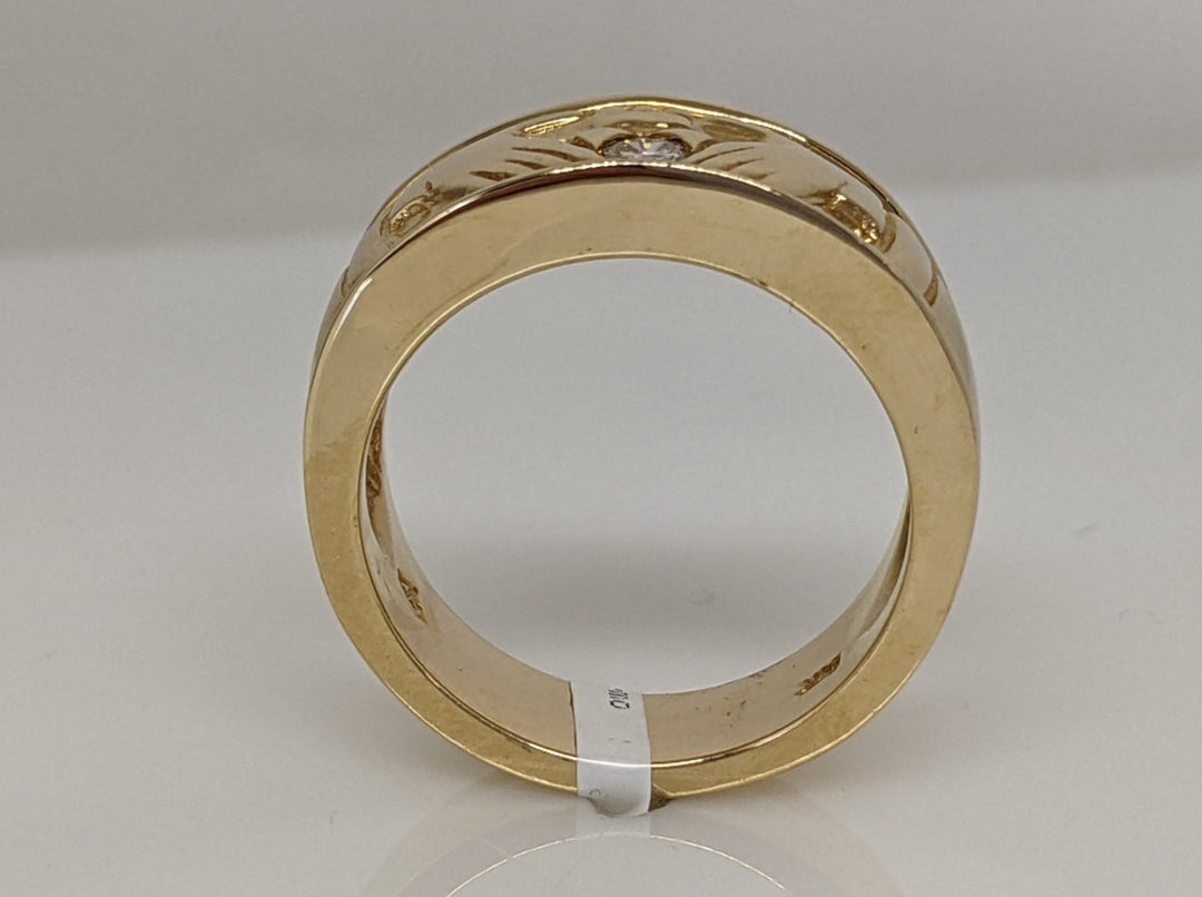 14K .10 CARAT TOTAL L SI2 I DIAMOND ROUND ESTATE CLADDAGH BAND 8.9 GRAMS