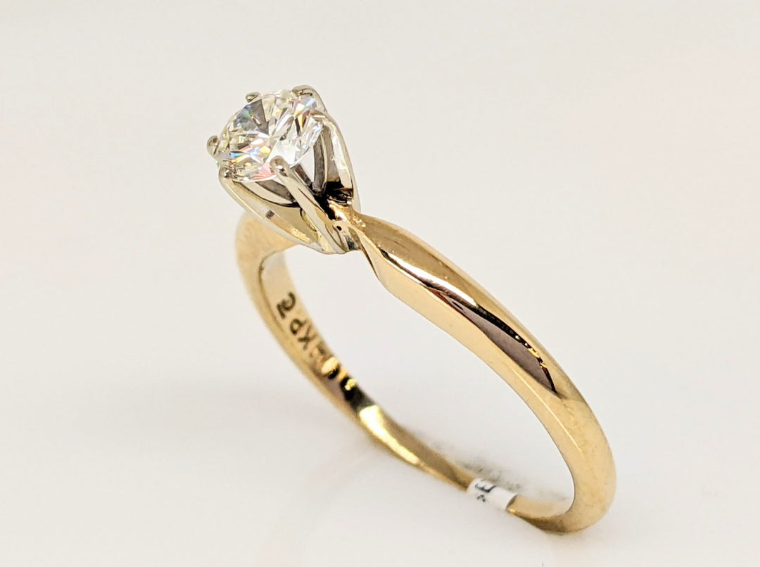 14K .35 CARAT TOTAL VS2 J DIAMOND ROUND ESTATE SOLITAIRE RING 1.6 GRAMS