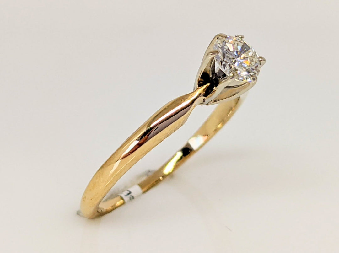 14K .35 CARAT TOTAL VS2 J DIAMOND ROUND ESTATE SOLITAIRE RING 1.6 GRAMS