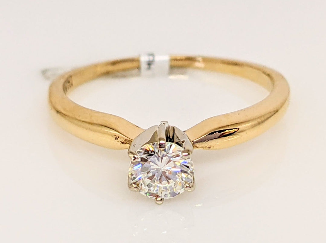 14K .35 CARAT TOTAL VS2 J DIAMOND ROUND ESTATE SOLITAIRE RING 1.6 GRAMS