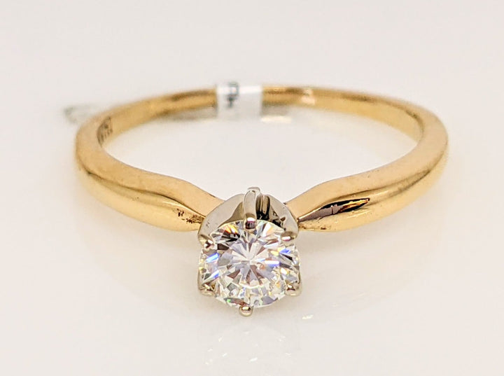 14K .35 CARAT TOTAL VS2 J DIAMOND ROUND ESTATE SOLITAIRE RING 1.6 GRAMS