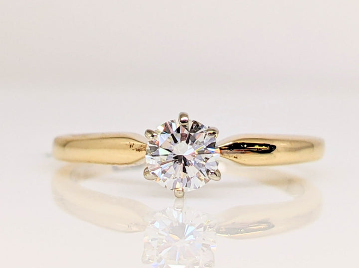 14K .35 CARAT TOTAL VS2 J DIAMOND ROUND ESTATE SOLITAIRE RING 1.6 GRAMS