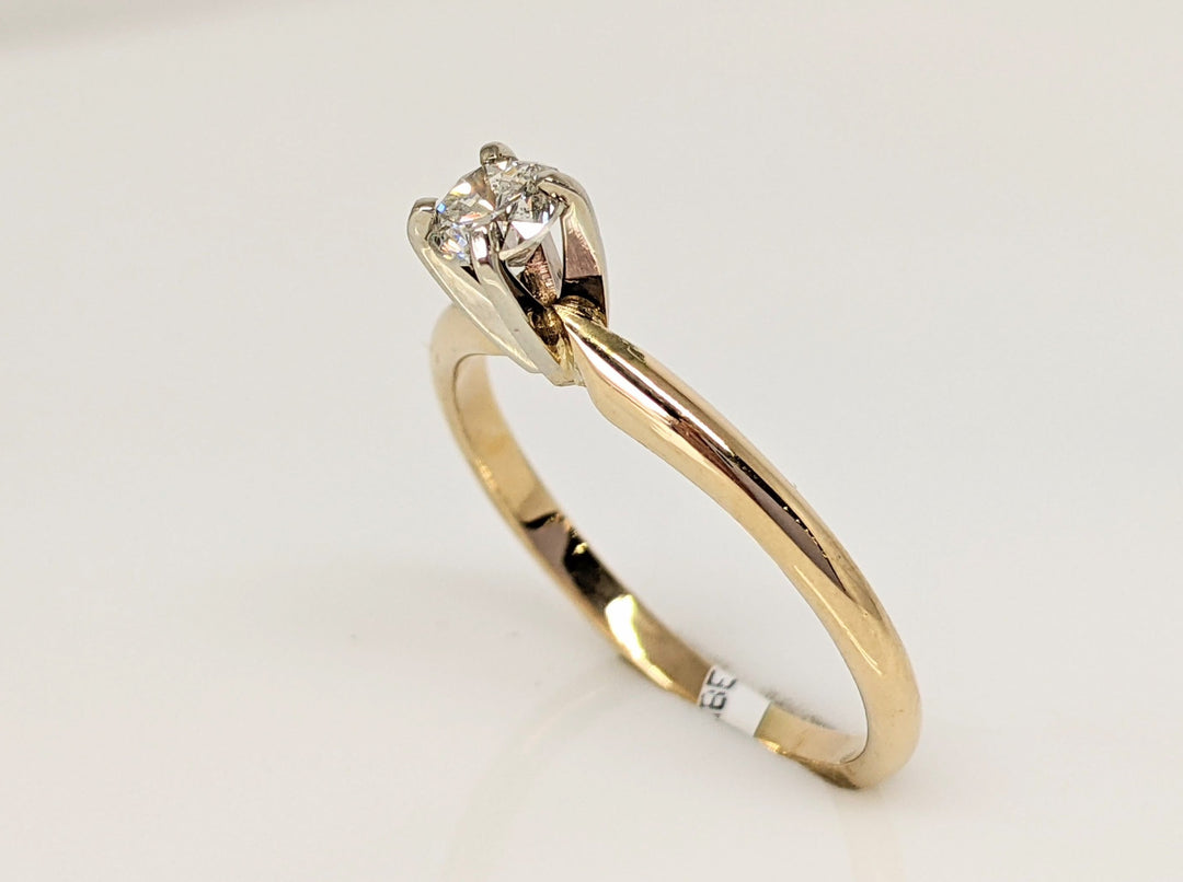 14K .29 CARAT TOTAL SI1 G DIAMOND ROUND ESTATE SOLITAIRE RING 1.9 GRAMS